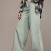 Light Green Wide-Leg Baggy Jeans