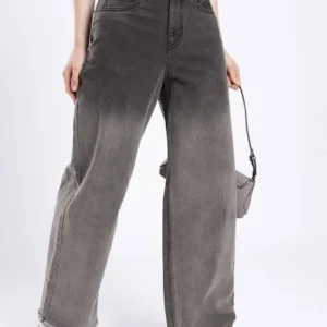 Grey 90s High-Rise Baggy Jeans