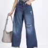 Dark Blue baggy cut out jeans