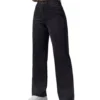 Black Wide-Leg High-Waisted Jeans