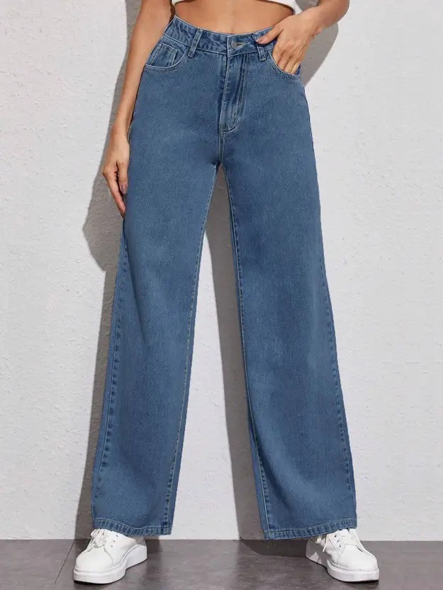 Glossia Women Boyfriend High Rise Blue Jeans