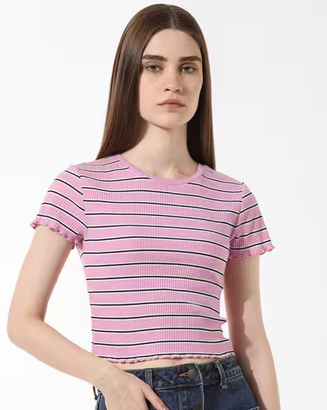 ONLY
Women Striped Slim Fit Top